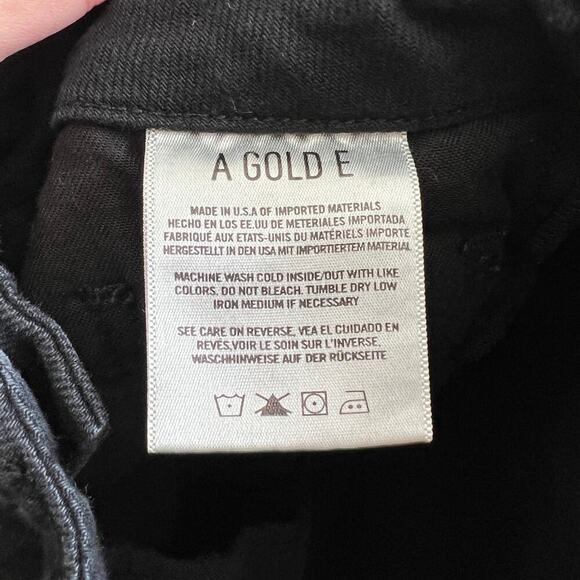 Agolde Nico Exposed Zipper Jeans Women's 26 Black Slim Fit High Rise Cropped - Picture 6 of 7